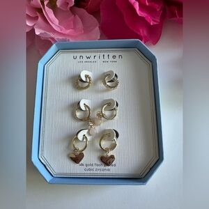 New Unwritten Gold and Silver Earring Set
Never used